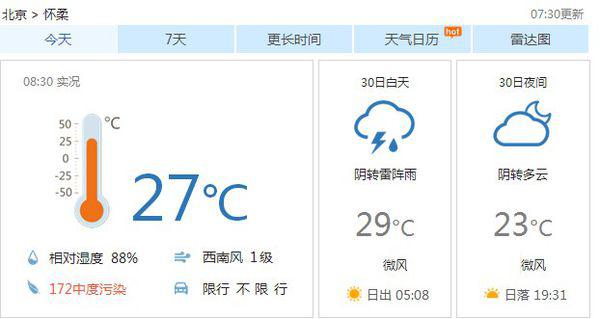 结果村天气预报更新通知